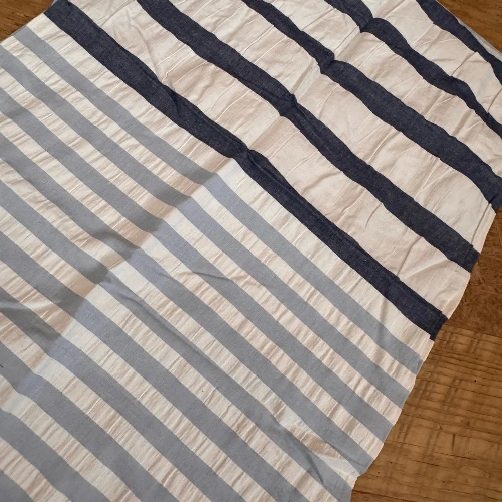 SINGLE INK + IVY Blue and White Striped Pillow Standard Sham 20”x26”